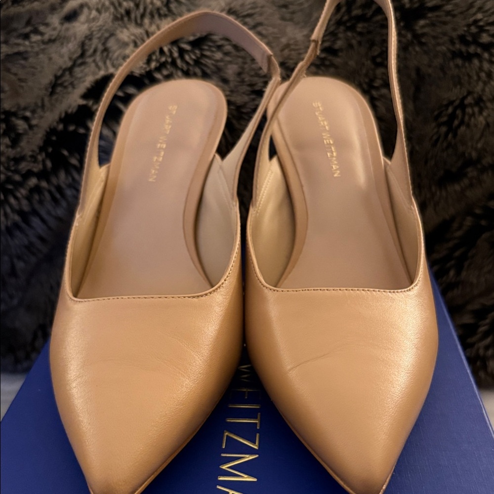 Stuart Weitzman Tan Slingback Heels